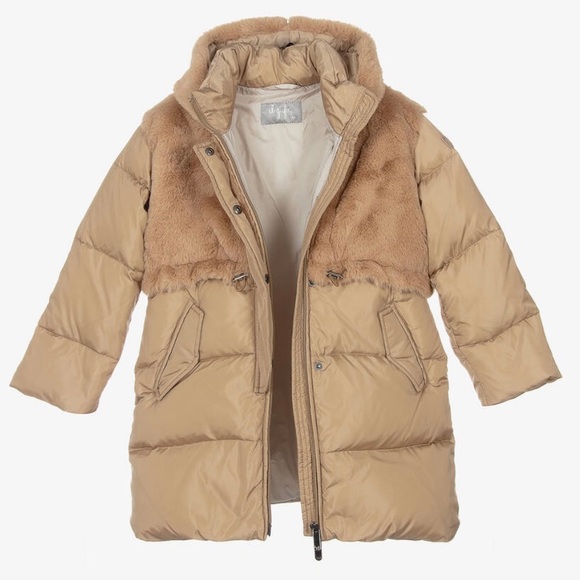 Il Gufo Girls’ Tan Down Padded Puffer Coat - 4Y - Picture 3 of 16